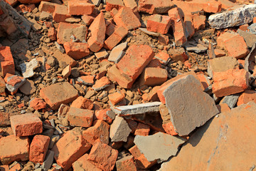 Crushed concrete blocks