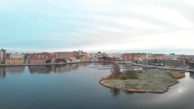 Aerial video of Karlskrona, Sweden
