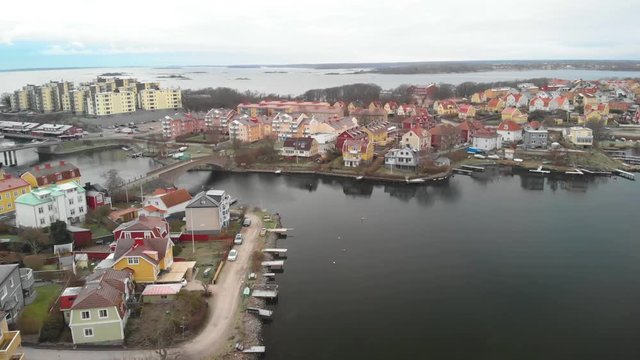 Aerial video of Karlskrona, Sweden