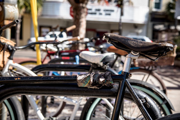 Fototapeta premium bikes in a rack 