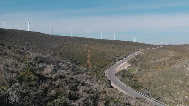 Drone Shot of Typical Spanish town in the mountains.