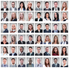 portraits of successful young businessmen isolated on white
