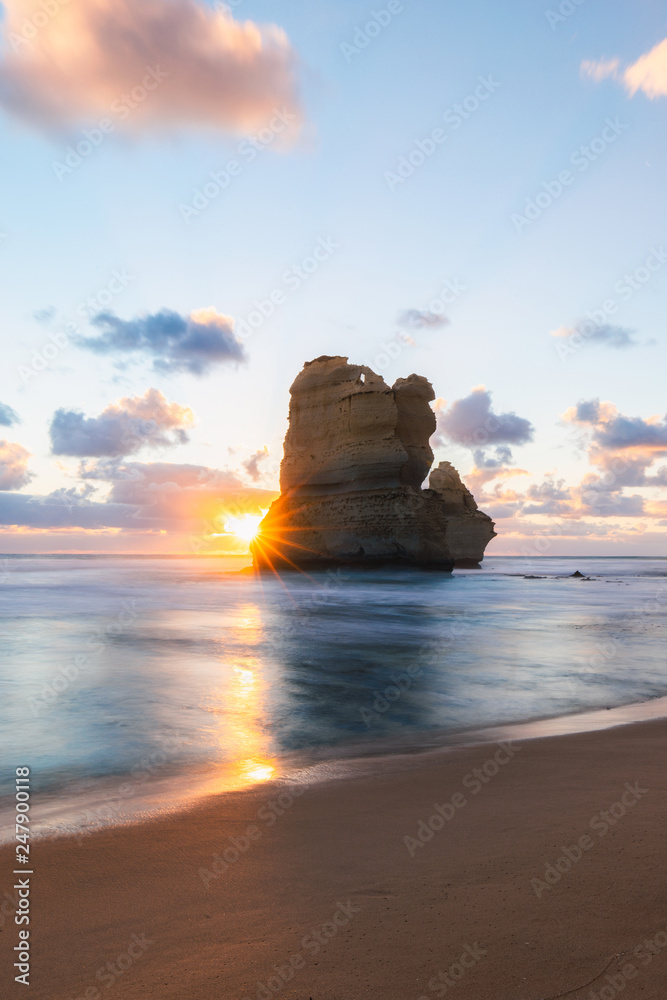 Canvas Prints sunset star at gibson's steps with a cloud in the sky.