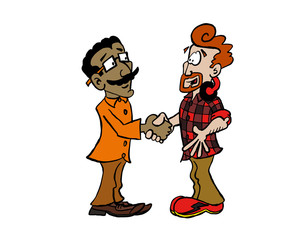 Handshake two men - Raj and Mark