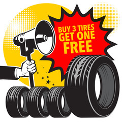 Tire service or garage poster