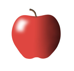 Apples are the subject of this 3-D illustration that includes brilliant colors and dramatic lighting.