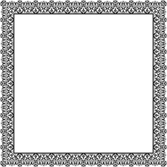 Decorative frame Elegant vector element for design in Eastern style, place for text. Floral black border. Lace illustration for invitations and greeting cards