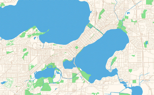 Madison Wisconsin Printable Map Excerpt