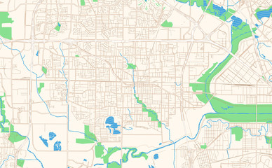 Irving Texas printable map excerpt