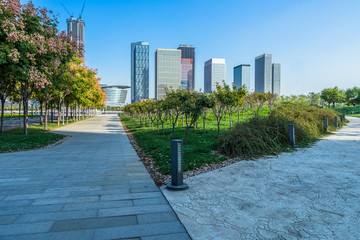 beautiful park at a sunny day, shanghai, china.