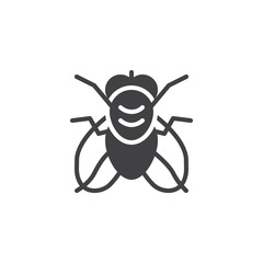 Obraz premium Fly pests vector icon. filled flat sign for mobile concept and web design. Fly insects simple solid icon. Symbol, logo illustration. Pixel perfect vector graphics
