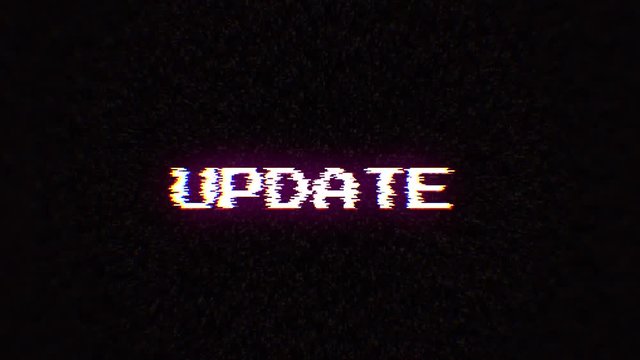 Intentional digital artifact injection fx animation, decoding a noisy scambled 8-bit text: update.