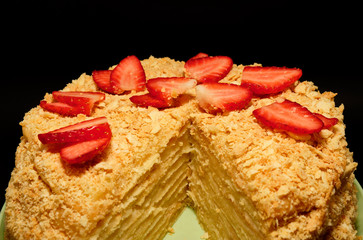 Layer cake Napoleon do it yourself with strawberries
