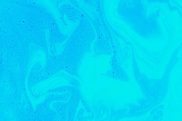 Suminagashi marble texture hand painted with cyan 