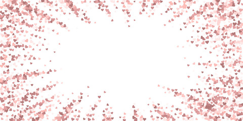 Pink heart love confettis. Valentine's day vignett