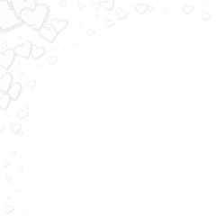 White heart love confettis. Valentine's day corner