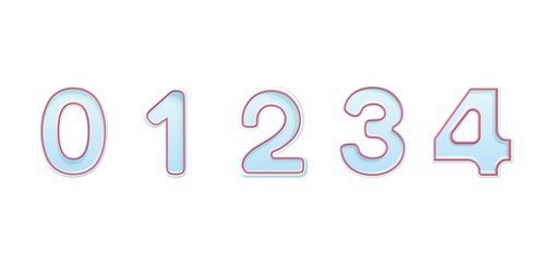 Candle numbers vector symbols for Birthday cakes