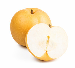 Hosui Asian Pear isolated on white background.