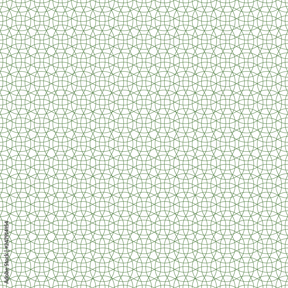 Poster seamless guilloche background pattern, green, vector protective mesh for valuable documents, seamles