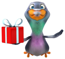 Fun pigeon - 3D Illustration