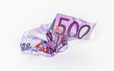 Zerknitterter Fünfhundert Euroschein