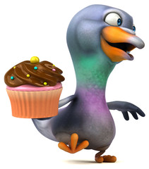 Fun pigeon - 3D Illustration