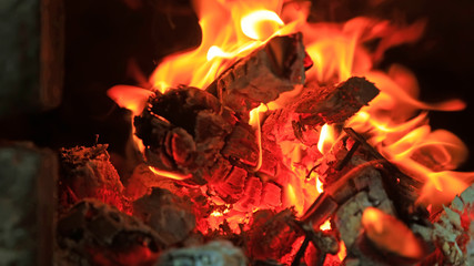 Burning charcoal,Close-up photos