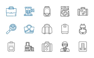 luggage icons set