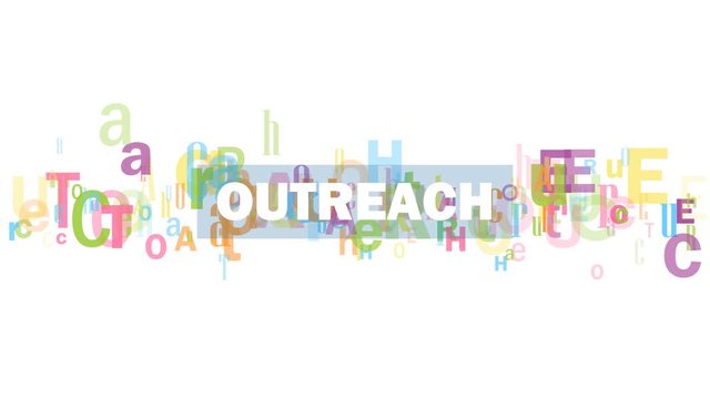 OUTREACH colorful kinetic type banner
