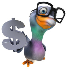 Fun pigeon - 3D Illustration