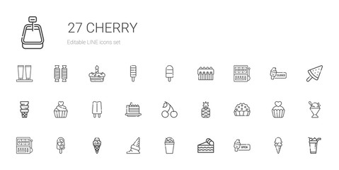 cherry icons set