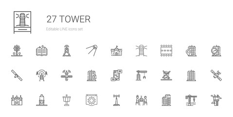 tower icons set