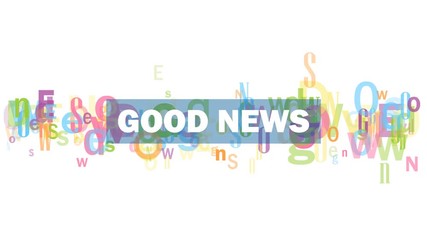 GOOD NEWS colorful kinetic type banner