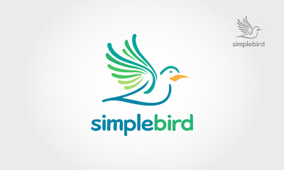 Obraz premium Simple Bird Vector Logo Illustration. Stylized Bird logo template. 