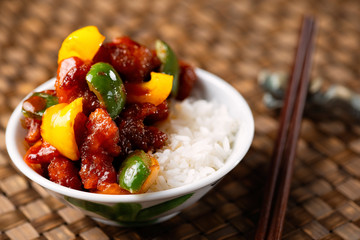 chinese sweet and sour pork rice