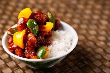 chinese sweet and sour pork rice