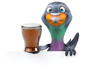 Fun pigeon - 3D Illustration
