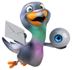 Fun pigeon - 3D Illustration