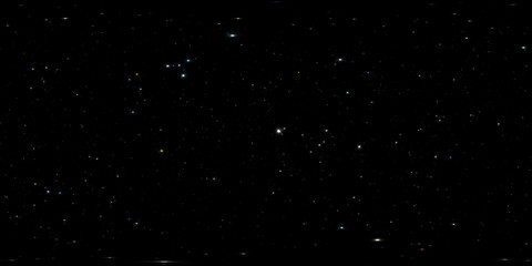 360-Grad-Raumhintergrund mit Sternenpanorama, äquirechteckiger Projektion, Umgebungskarte. Sphärisches HDRI-Panorama. Nacht Sternenhimmel Hintergrund © Peter Jurik