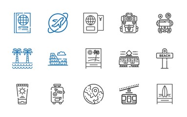 tourism icons set
