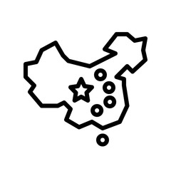 China map vector, Chinese lunar new year line style icon