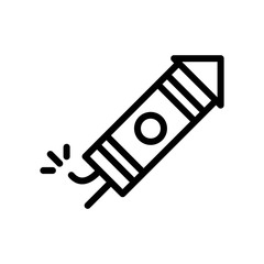 Firecracker vector, Chinese lunar new year line style icon