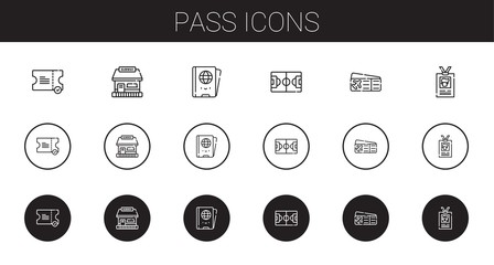 pass icons set