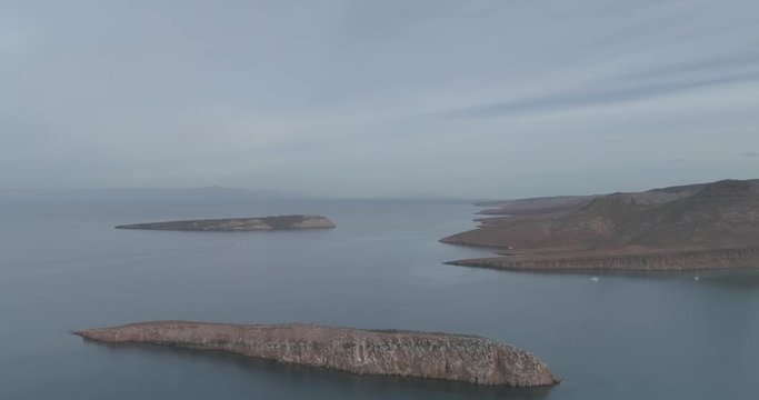 Aerial panoramics from Espiritu Santo Island, Baja California Sur, Mexico.