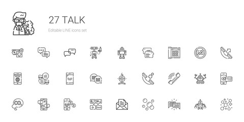 talk icons set