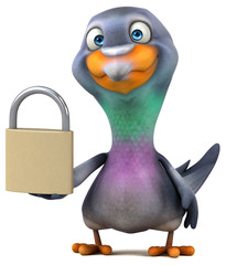 Fun pigeon - 3D Illustration