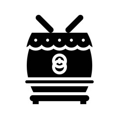 Drum vector, Chinese lunar new year solid style icon