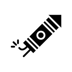 Firecracker vector, Chinese lunar new year solid style icon