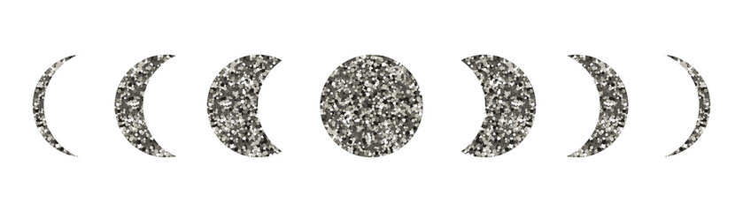 Moon phases icons set.