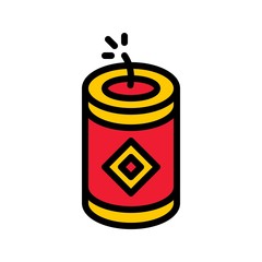 Firecracker vector, Chinese lunar new year filled icon